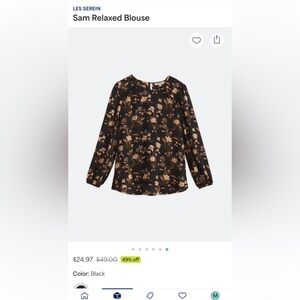Women's Floral Black Blouse